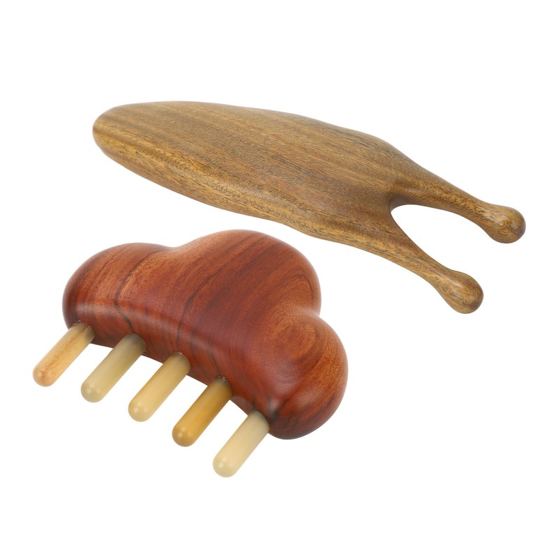 Sandalwood Massage Comb Wide Tooth Scalp Scraping Comb with Nose