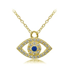 Hoops & Loops Collar de Plata de Ley con circonita cúbica y Esmalte Azul