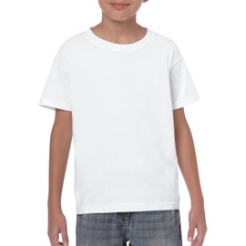 Gildan Youth Heavy Cotton T-Shirt, Style G5000B, 2-Pack, White, Large