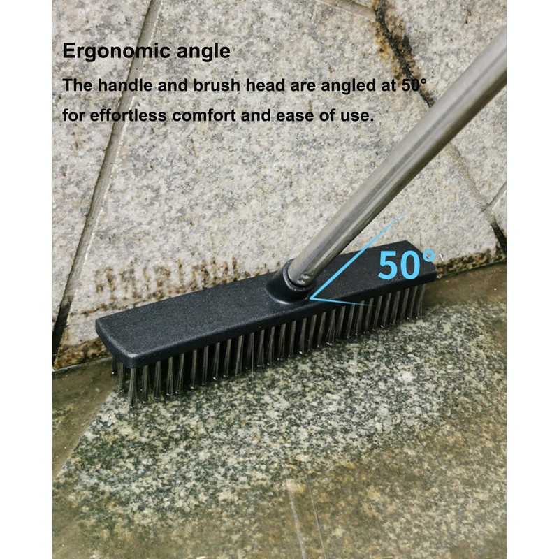 Heavy-Duty Push Broom Brush - Perfect for Bathroom, Kitchen, Patio,