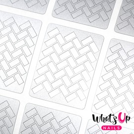 Whats Up Nails - Herringbone Nail Vinyl Stencils for Nail Art Design (2 Sheets, 24 Stencils Total)