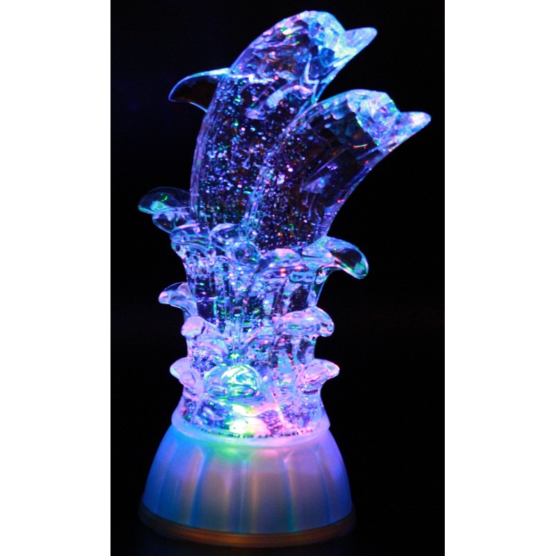 Pair of Dolphin, LED Lighted Sparkling Multi-Color Changing Home Decor