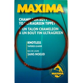 Maxima Fishing Line 9-Feet Knotless Tapered Leaders, Brown and Green, 3X