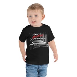 Chevy Camaro 4th Gen Heartbeat of America Toddler Short Sleeve Tee Black