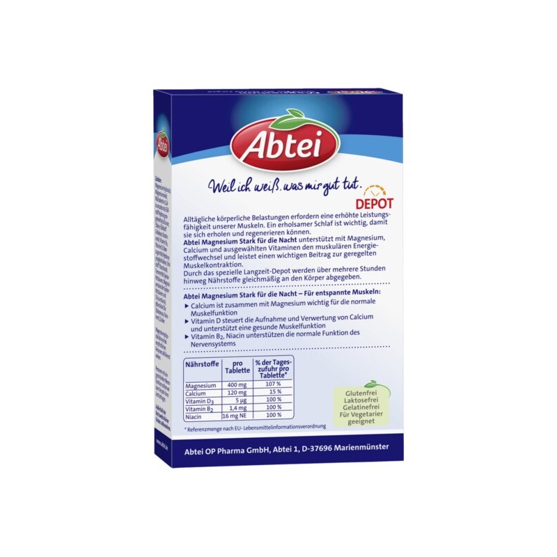 압타이 Abtei 마그네슘 400 스트롱 포 더 나이트 30정 52g