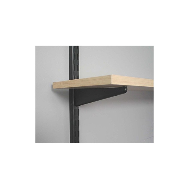 John Sterling 0122-14BK Dual Track Wood Shelf Bracket, 14-Inch, Black