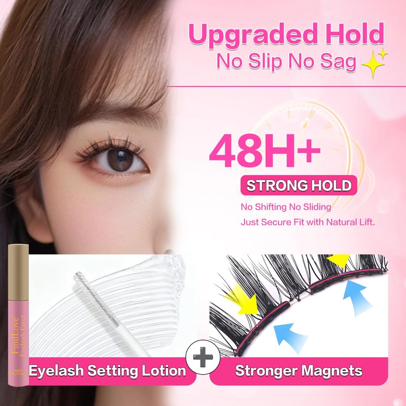Upgrade Soft Magnetic Eyelashes with Applicator Reusable No Glue Needed