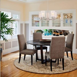 ALICE HOUSE 18.1" Dining Room Chandeliers, Brushed Nickel Contemporary Light Fixture for Foyer, Entryway and Living Room, ETL Listed, AL9082-H5