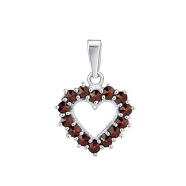 SILVEGO Women's 925 Sterling Silver Heart Pendant with Real Garnet, 925 sterling silver, Garnet
