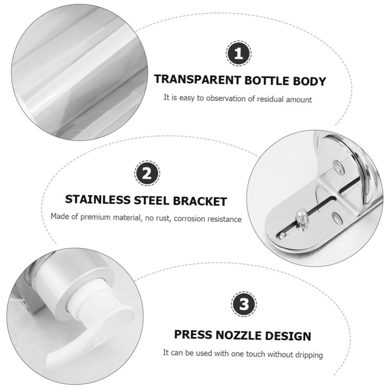 iplusmile Wall Mounted Bathroom Soap Dispenser Holder Single Compartment Silver