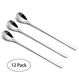 IMEEA Long Spoon, Bar Spoon, 18-8 Stainless Steel, Parfait Spoon, 9.1 inches (23 cm), Silver, 12 Pieces, Commercial Use