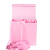 SimpleHouseware Double Laundry Hamper with Lid and Removable Laundry Bags,