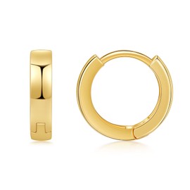 Fiusem Gold Huggie Small Hoop Earrings for Women, Hypoallergenic 14K Gold Plated Huggie Earring, Tiny Gold Hoops 10 mm