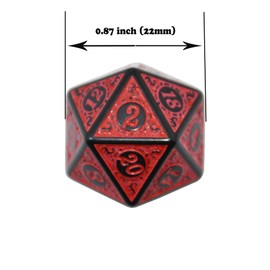 SmartDealsPro 10-Pack Retro 26mm Large 20 Sided Dice D20 Polyhedral Dice for DND RPG MTG Table Game(Retro Red)