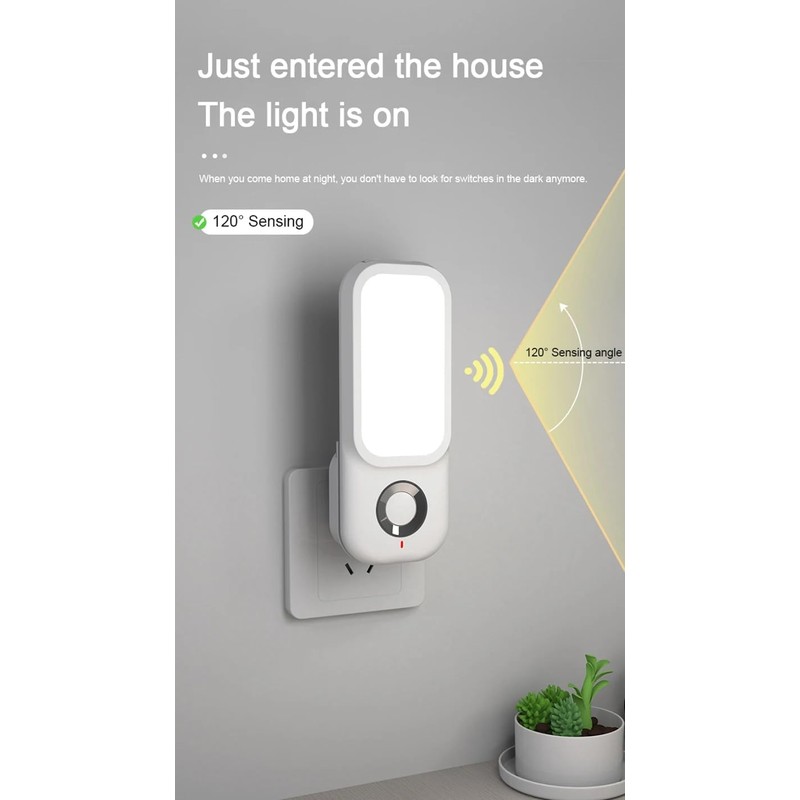 LIWEARE LED Induction Night Light Intelligent Wireless Charging Plug-In Gang