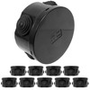 10 x Weatherproof Junction Box Outdoor Black - 80x40mm Round