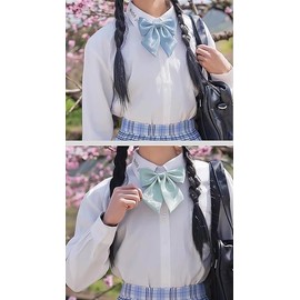 DRASAWEE (R) School Ribbon JK Uniform Ribbon Plain JK High School Student Sailor Uniform Accessory High School Student School Uniform Ribbon Satin Shiny Costume Accessory Mint Green