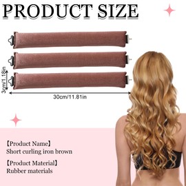 3 Stück Hitzefreie Lockenwickler hitzefreier Lockenwickler für natürliche Locken Overnight Blowout Locken Ohne Hitze für Lange Medoum und Kurze Haare(3 lange Lockenwickler + 1 Seidentuch)