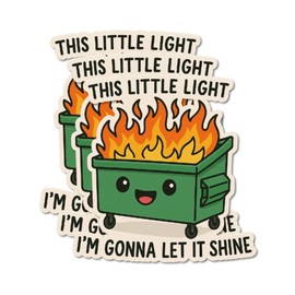 Dumpster Fire Vinyl Stickers for Adults – Waterproof Vinyl Sticker for Water Bottles, Laptops, Phone Cases & Cups (3PCS, 3”)