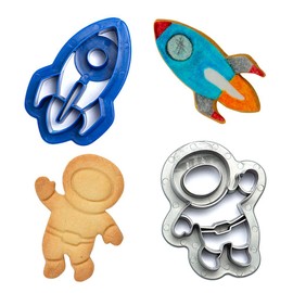 Decora 0255054 Plastic Cookie Cutter Space 2-Piece Blue