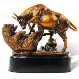 MEPERPER Bull and Bear Statue, Wall Street Bull Statue, Stock Market Gifts for Men, Gifts