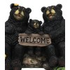Papa Mama Black Bears and Cub Sitting On Log with