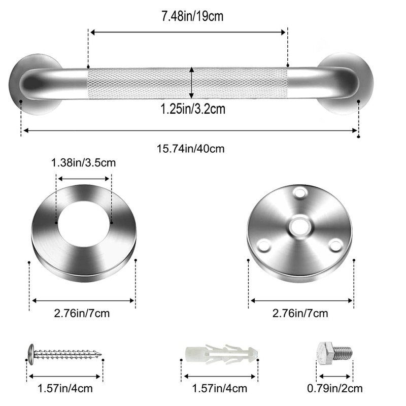 IJDD 16 Inch Shower Grab Bars for Seniors, 2 Pack