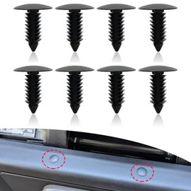 ijuicy 8 PCS Car Tree Rivet Fastener Set, Plastic Nylon Rustproof Bumper Radiator Retaining Clip, Car Bumper Plug, Replacement OEM #1605396 1595864 6030441, Compatible with Most Car Models (Black)