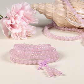 KYEYGWO 108 Prayer Mala Bead Bracelet for Women Men, 6 mm Tibetan Buddhist Healing Stone Necklace, Unisex