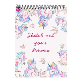 Sketchbook for Kids, Unicron Sketch Book and Art Paper for Girls and Artist Kids to Drawing and Sketching or Doodling, 8.5"x11", Spiral Bound Art Paper, Acid Free (110gsm) Drawing Paper