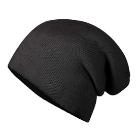 MKR Beanie Hat Men’s Women’s Unisex Warm Soft Knit Cuffed Winter Hat - Black