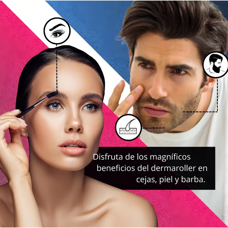 Facial Barba 0.5 Mm Titanio Regenera Colágeno 2 Piezas