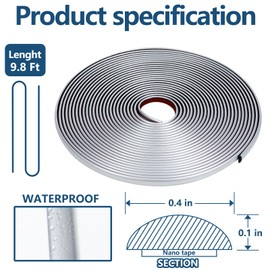 ZOWZOW 9.8 Ft Peel and Stick Trim,Flexible Trim Molding for Backsplash Tile Edge, Self-Adhesive Wall Trim for Corner, Frame Decor Matte Silver