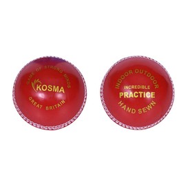 Kosma Cricket Incrediball Practice Balls (2 Pack) | Real Bounce allows players to develop their playing skills without risk of injury - Red color