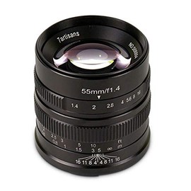 7artisans 55mm/F1.4 APS-C Manual Fixed Lens for Sony E-mount Cameras Like Sony NEX-6R NEX-7 A3000 A5000 A5100 A6000 A6300 A6500 (Black)