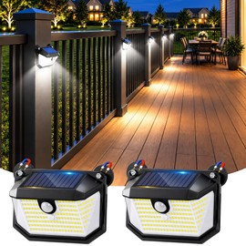 Thumok Magnetic Solar Lights Outdoor, 800LM Motion Sensor Lights, 2 Pack