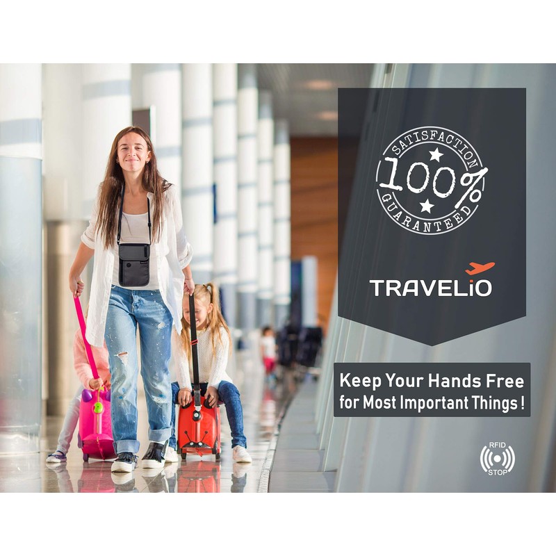 TRAVELiO Passport Holder Men & Women RFID Blocking Hidden Travel