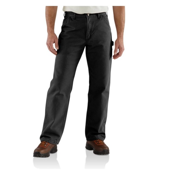 Carhartt Men's Loose Straight Washed Duck Lined Dungaree, Black, W35