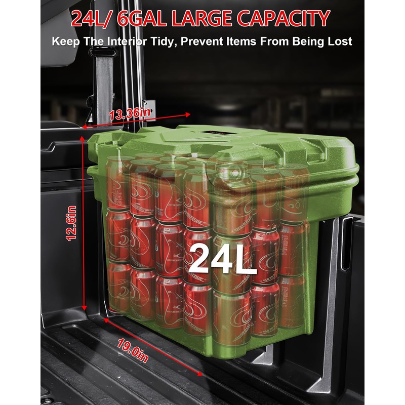 StarknightMT UTV Bed Box 6 GAL Waterproof Cargo Storage Compatible