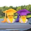 CoFuBcad Graduation Duck Car Ornament Yellow Rubber Duck Car Dashboard