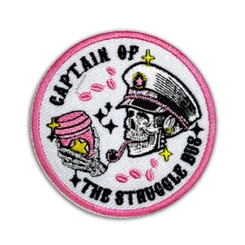 Captain of The Struggle Bus Patch 3 Inches Iron On/Sew On Embroidered Applique Patch for Clothes Backpacks Hats Funny Skeleton Sarcastic DIY Accessories Gifts for Mom Dad Friends Coworkers