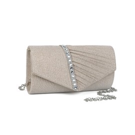 Gladdon Women's Glitter Evening Bag, Shiny Elegant Envelope Bag, Rhinestone Cross Body Shoulder Bag for Wedding, Party, Banquet, Holidays, Gift