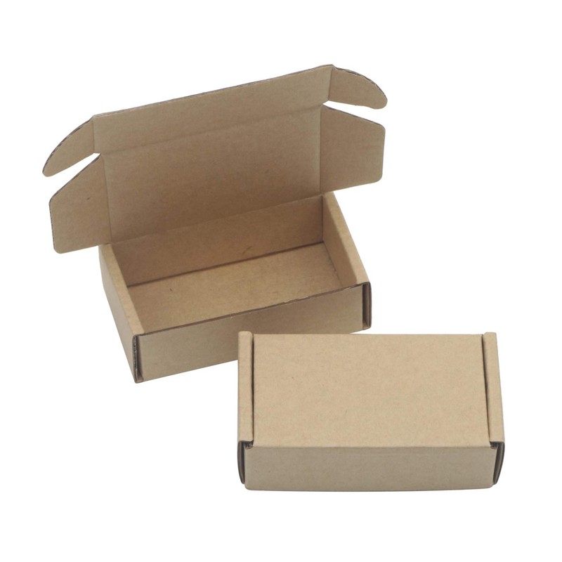 Pxyelec Pack of 50 Kraft Paper Boxes, Foldable Rectangular Paper