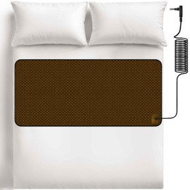 Grounding Mat for Bed, Grounding Pad for Sleeping, Tear-Resistant PU Leather Grounding Mattress with Cord (19"x39"x23", Twin Min,Brown)