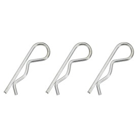 PATIKIL M6 x 120 mm Cotter Pin Assortment Kit, 3 Pcs Heavy Duty R Clips Hardware Pin Carbon Steel Spring Fasteners Hitch Pin for Trailer Locking Lawn Mowers Truck, Silver Tone