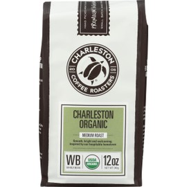 Charleston Coffee Roasters Charleston Organic Medium Roast Whole Bean Coffee, USDA Certified Organic, 12 Ounce (Pack of 6)