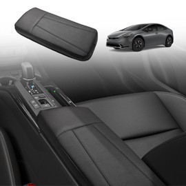 BestEvMod for 2023 2024 2025 Prius 5th Gen Center Console Armrest Cover Extra Soft Microfiber Leather Waterproof Protector Seat Armrest Cover Compatible with Toyoto Prius Accessories (Black)