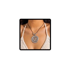 Wedity Starfish Conch Necklace Simple Ocean Style Star Necklaces Beach Adjustable Jewellery for Women Girls, Metal, No Gemstone