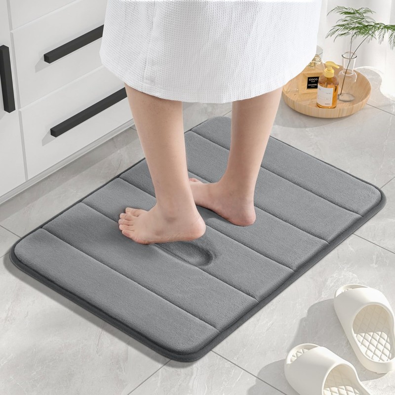 HITSLAM Memory Foam Bath Mat 40 x 60 cm Dark