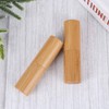 SAFIGLE 1set Bamboo Lipstick Tubes Refillable Lip Balm Storage Containers
